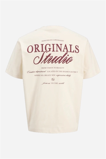 Jack & Jones JORNORREBRO TYPO TEE SS CREW NECK SN - Antique White